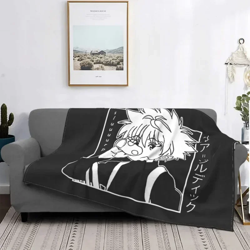 X Hunter Blanket Soft Flannel Fleece Warm Killua Zoldyck Anime Hxh Throw Blankets for Travel Bedding Bedspreads throw blanket