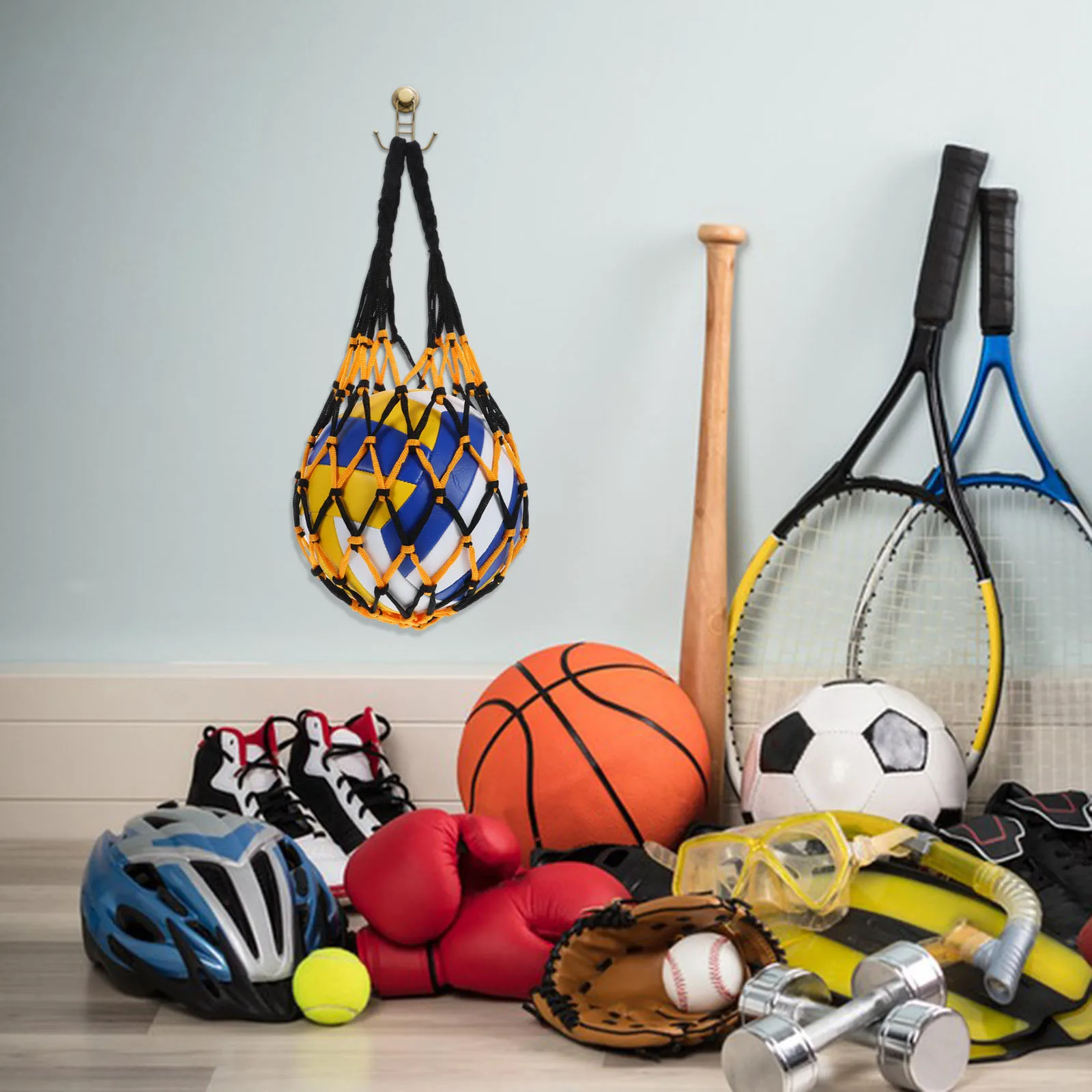 2 قطعة حقيبة شبكية سميكة محمولة كرة السلة الكرة الطائرة كرة القدم النايلون الكرة شبكة حقيبة الرياضة الكرة المعاوضة كرة السلة شبكة حقيبة النايلون