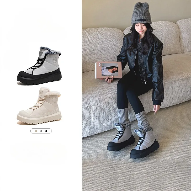 Warm Velvet High Top Women's Snow Boots - GOLDEN CAMEL 2024