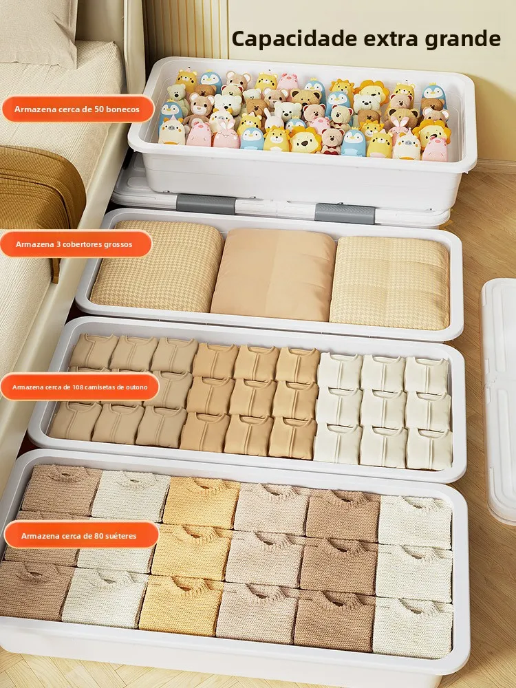 Caixa Organizadora de Armazenamento Sob a Cama Estilo Gaveta para Uso Doméstico, Organizador de Sapatos, Caixa de Armazenamen...