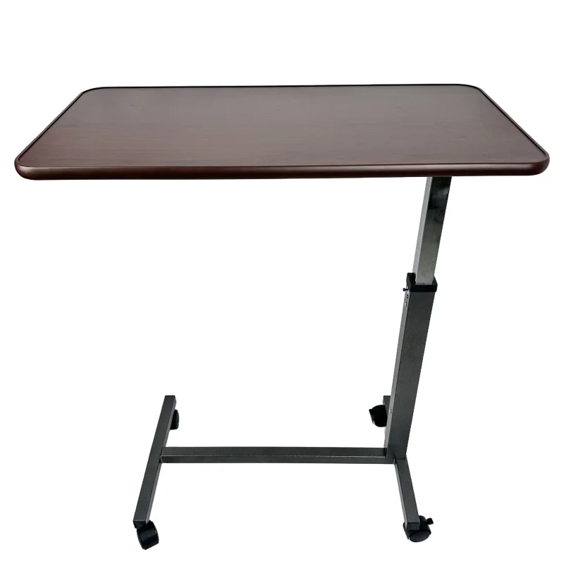 طاولة بجانب السرير خشبية قابلة للتعديل لتناول الطعام في المريض مع عجلات #3