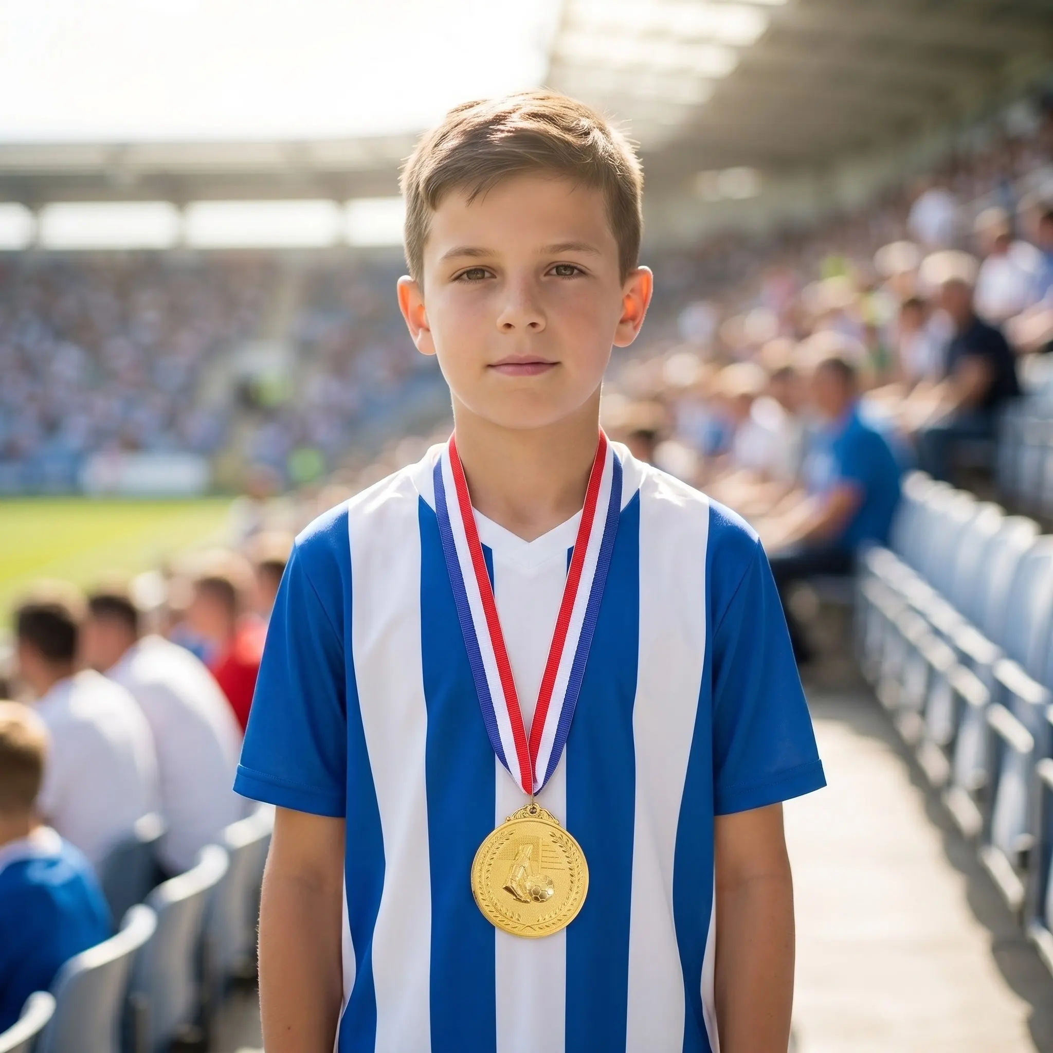 12Pcs Kids Soccer Team Awards Metal Medals Set Comfortable Ribbon Participation Prizes Youth Sports Competition Celebration