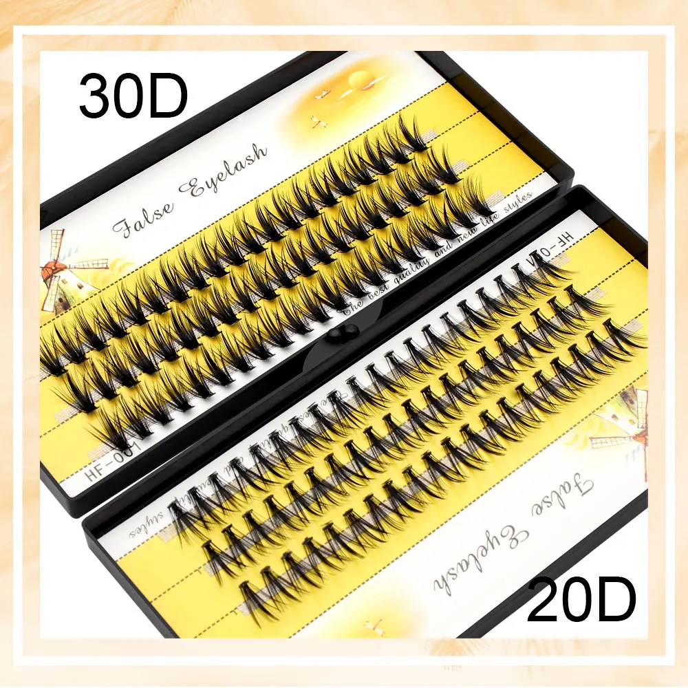 Wholesale Silk 20D/30D/40D Eyelashes Extensions Professional Cluster False Lashes Makeup Cilios Russian Volume 3D Fluffy Eyelash