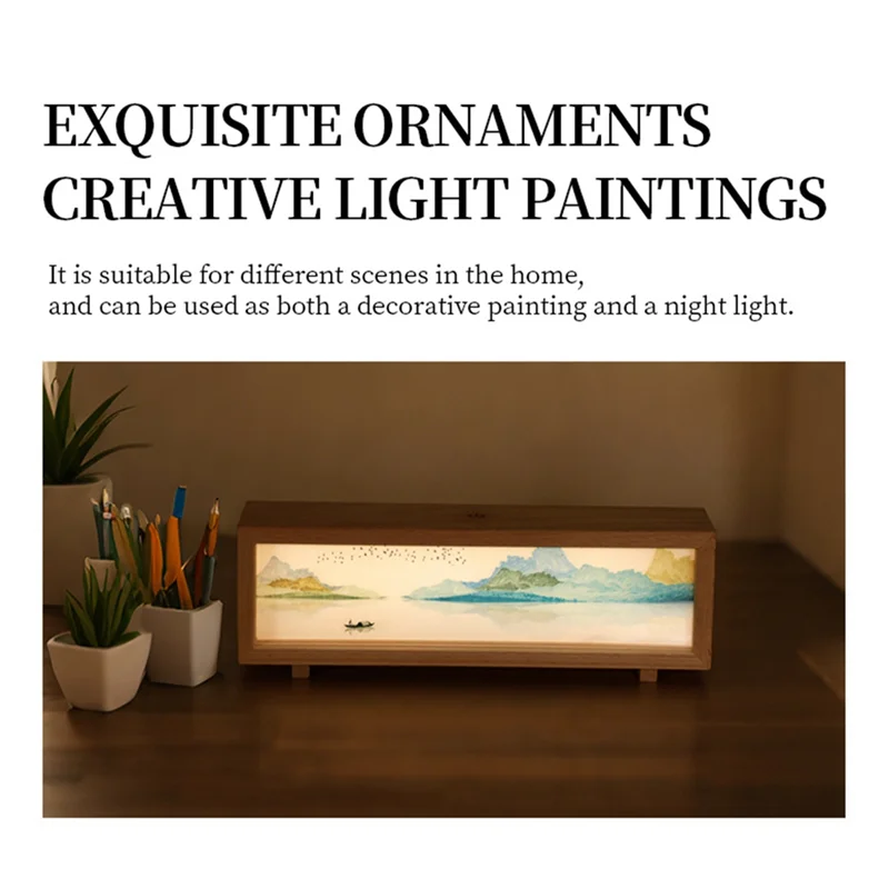 

A36T-USB Bedside Night Light With LED Lighting, Hand-Painted Decorative Desktop Ornament B