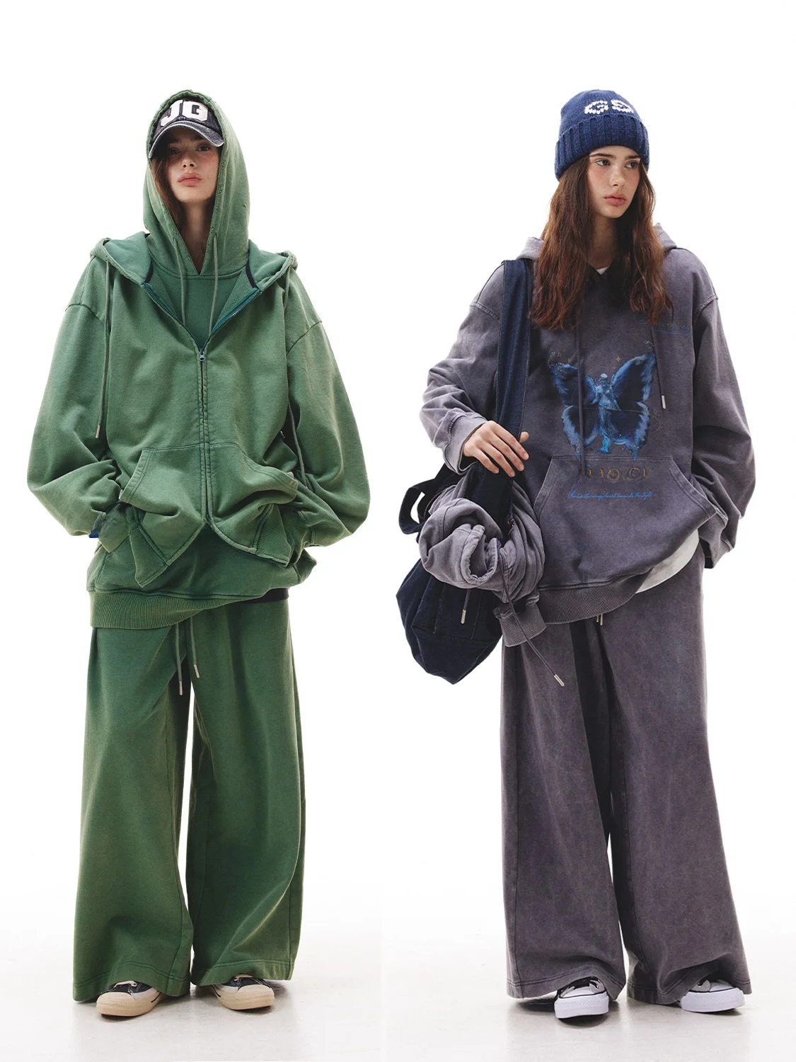 

JGGU Crystal Label 00, хлопковая женская толстовка, широкие брюки, комплект из футболки, осенний повседневный универсальный комплект Faion