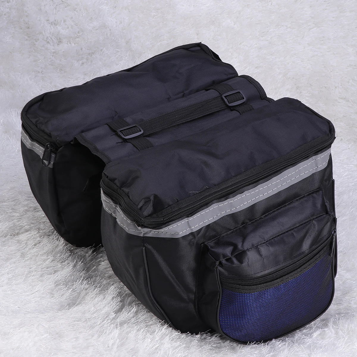 

Waterproof Bike Pannier For Night Cycling Double Side Storage Reflective Strips Universal Fit Rear Rack Multifunctional Bicycle