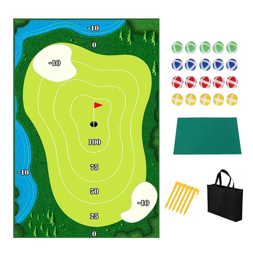 Mini Golf Game Set With High Quality Golf Training Pad Golf Putting Set Outdoor Golf Hitting Mat Golf Ball Training Practice Mat