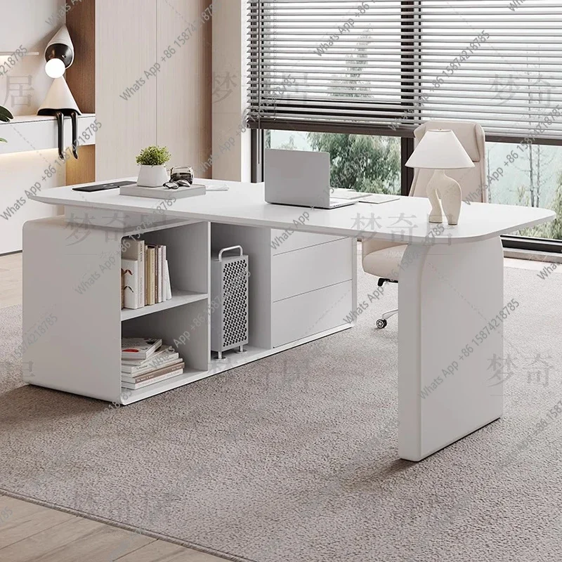 Escritorio de oficina de madera en forma de L SS, escritorio de oficina moderno de pie para dormitorio, diseño grande de lujo, muebles multifuncionales para el hogar