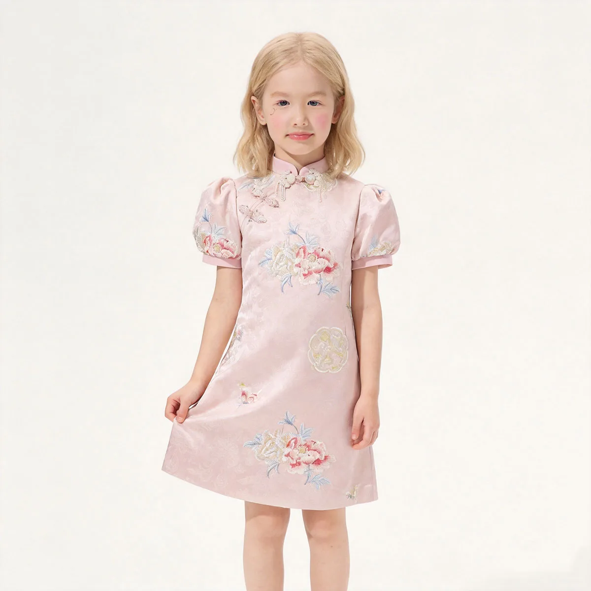 Princess Girls' Dress Summer New Product Embroidered Chinese Style New Chinese Qipao Children's Clothing