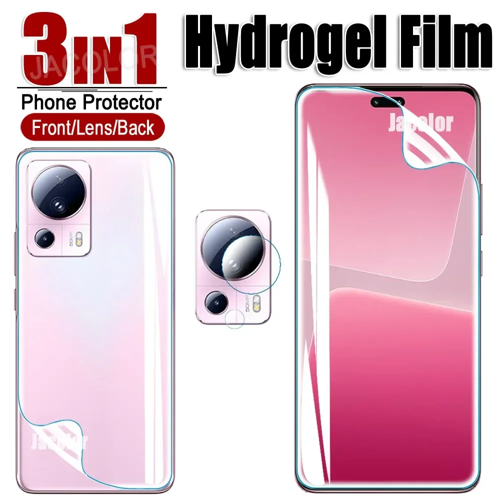 Película de hidrogel 3 en 1 para cámara Xiaomi 13 12 Lite Pro X 12X, protección de pantalla de Gel de agua de vidrio 13Pro 12Pro 13Lite 12Lite Lit 600D