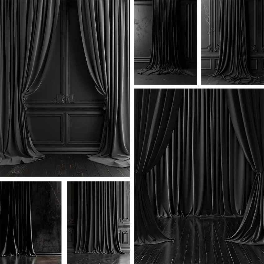 Mehofond التصوير خلفية فاخرة أنيقة ستارة سوداء الكبار الزفاف الأمومة الفن صورة ديكور خلفية استوديو الصور