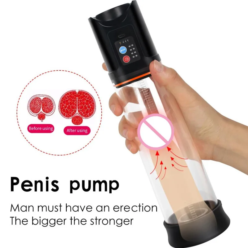 Penis Pump Male Masturbator USB Charging Automatic Penis Extender Vacuum Pump Penile Enlarger Erection Sex Toys For Men Enlarger