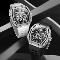 Mark Fairwhale FW-6700 New Men Automatic Watch Stainless Steel Case Rubber Strap Mechanical Men watch Waterproof Wristwatches