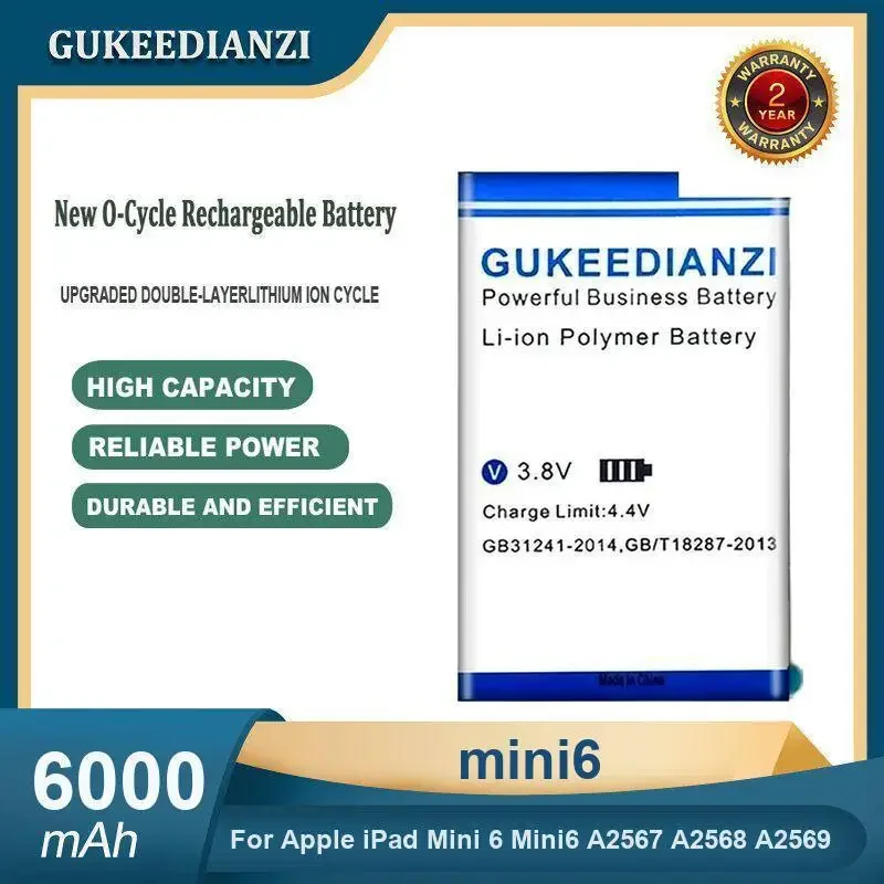 

Аккумулятор для планшета mini6 большой емкости 6000 мАч для Apple iPad Mini 6 Mini6 A2567 A2568 A2569