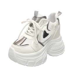 10CM Autumn Platform Mesh Sneakers Women Breathable Tennis Female Vulcanized Shoes Spring Chunky Sneakers Sports Dad Shoes Woman