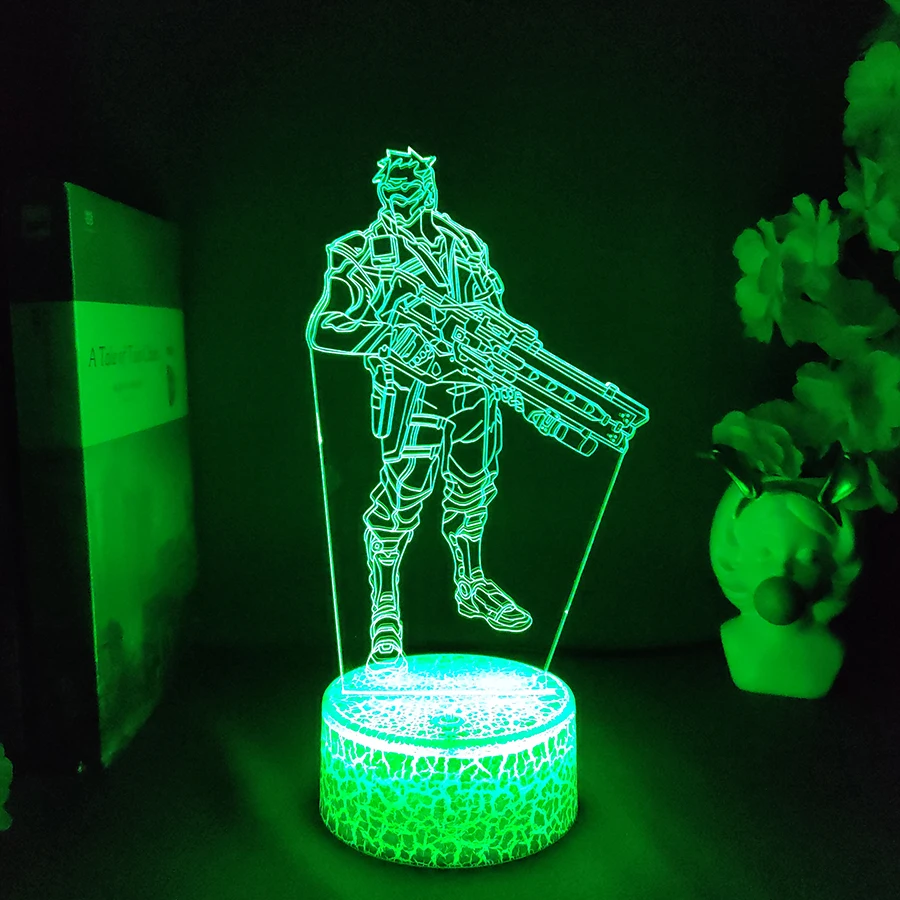 Overwatch OW Game Figure Lamp Soldier:76 3D Led Neon RGB Night Lights Birthday Gift For Friends Gaming Room Tablorful Decoration