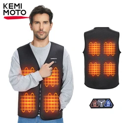 KEMIMOTO Motorrad-Heizweste für Herren und Damen, Heizweste, Winter, warm, 8 Bereiche, USB, elektrische Thermojacke für Outdoor-Reitausrüstung