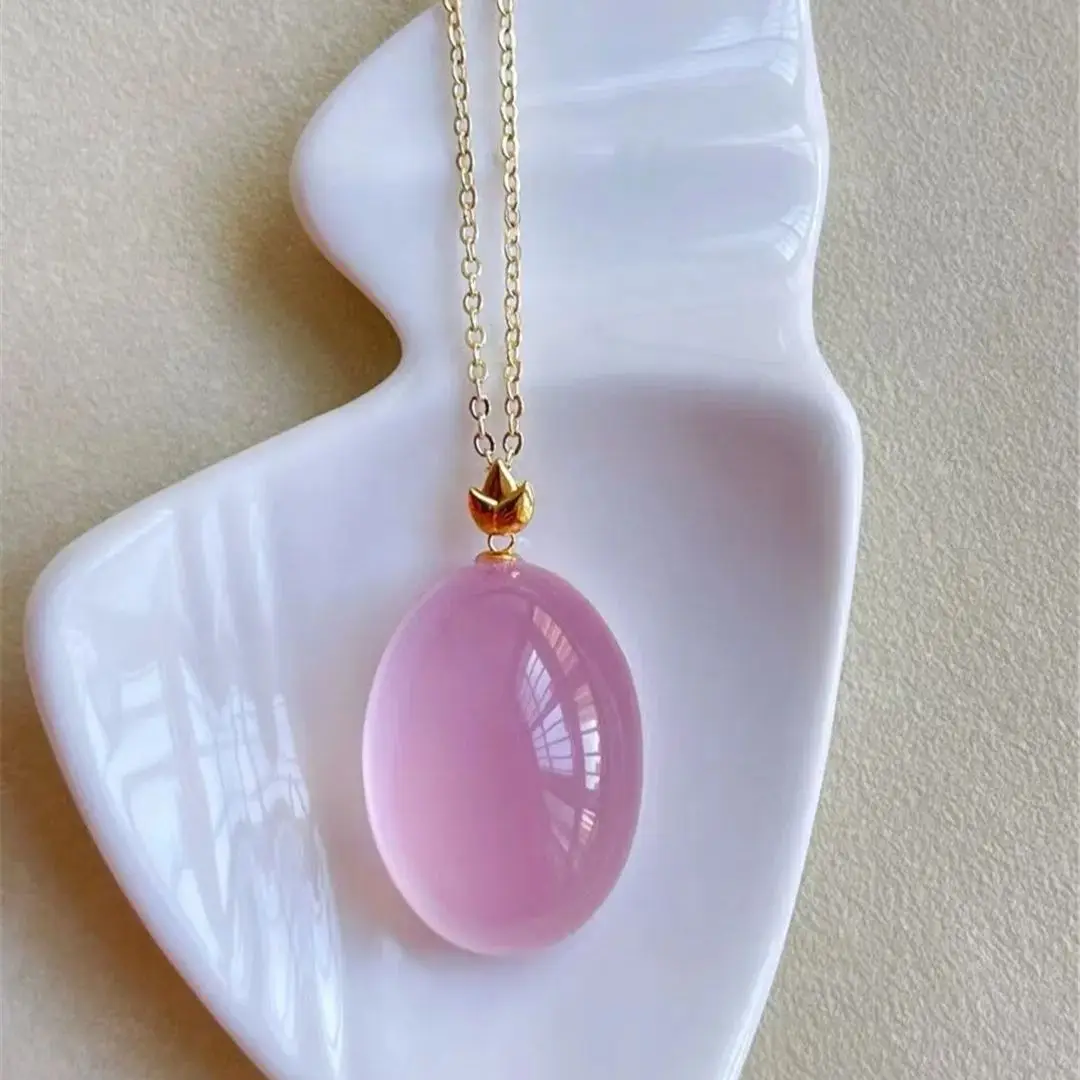 

Natural Pink Rose Quartz Pendant Necklace Jewelry For Women Man Gift 18K Gold Star Light Crystal 25x18x13mm Beads AAAAA