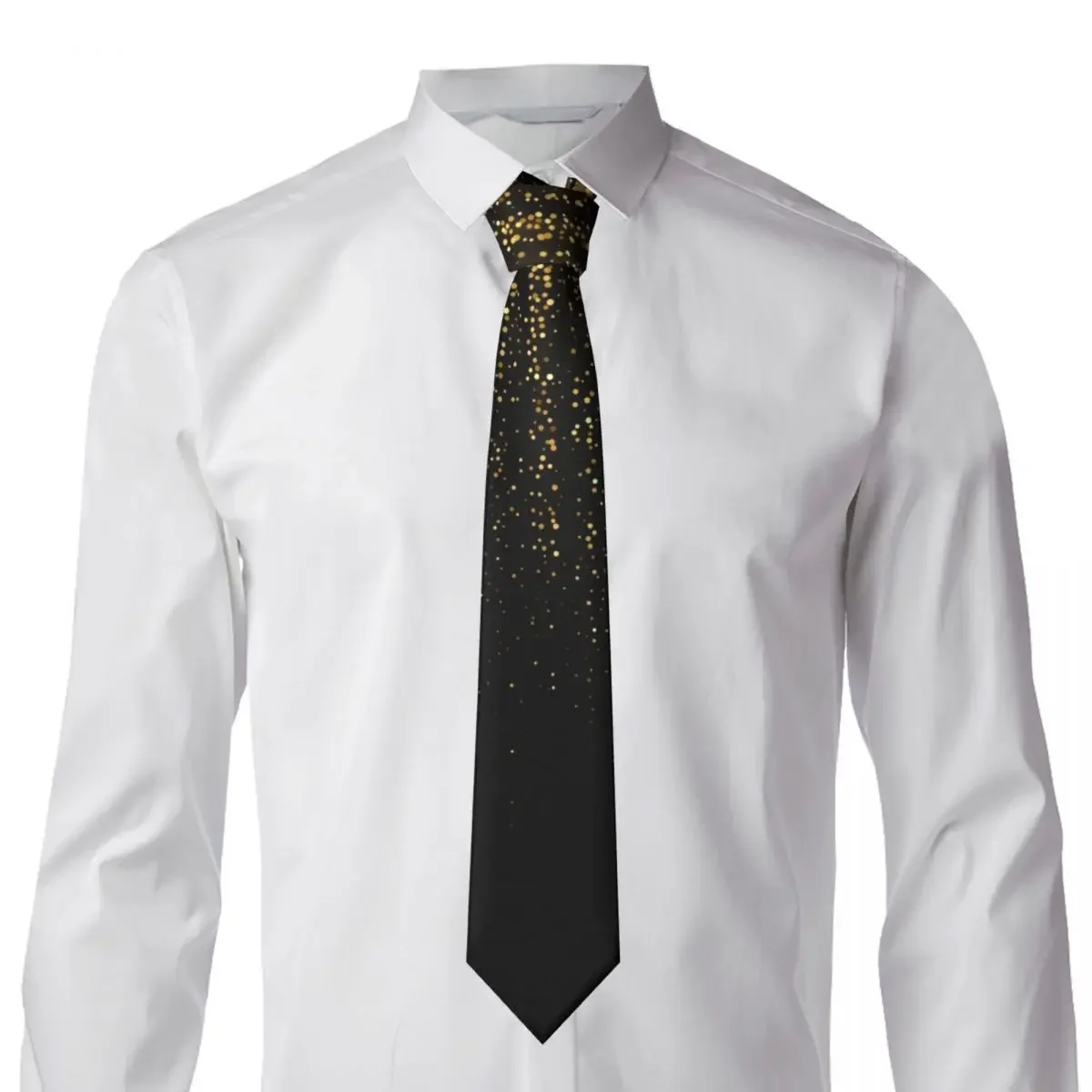 Falling Golden Sparkles Glitter Tie For Men Women Necktie  Clothing Accessories