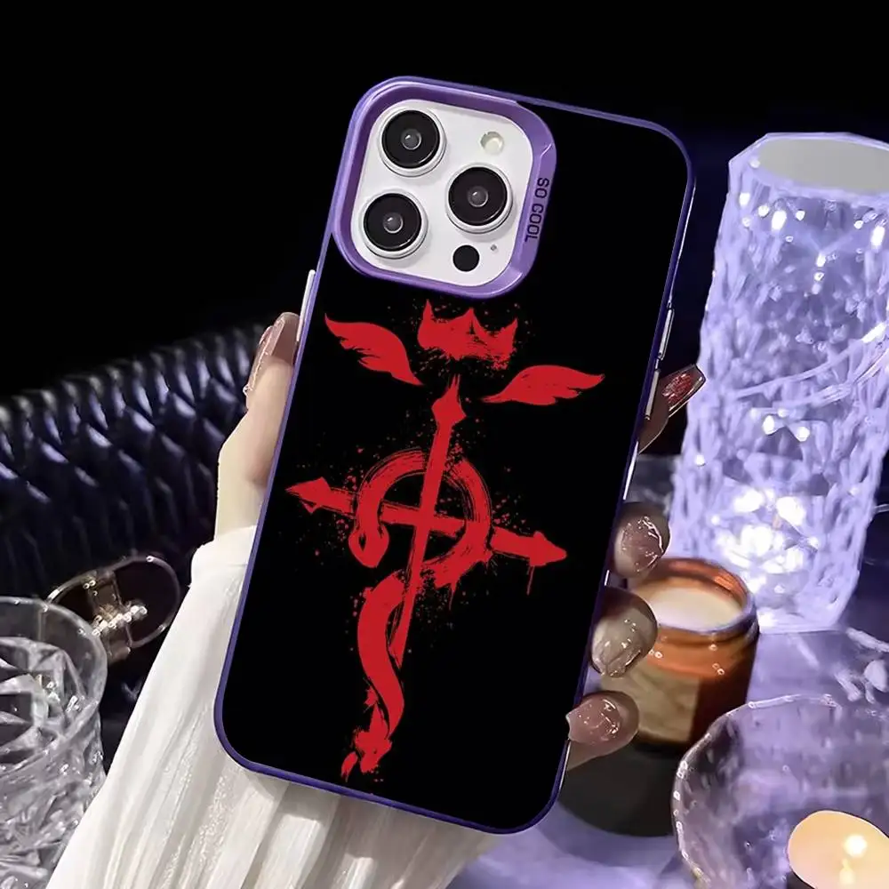 حافظة هاتف F-Fullmetal A-Alchemist لهاتف iPhone17,16,15,14,13,12,11,Mini,Pro,SE,MAX,plus,Purple Matte غطاء سيليكون #5