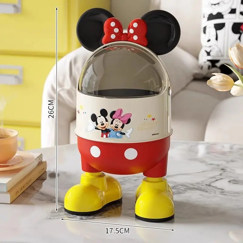 Disney-Serie Mickey Minnie neue süße und niedliche kreative Cartoon-Form Home Desktop Fashion Mülleimer mit großem Fassungsvermögen und Deckel