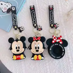 Disney Mickey Minnie Mouse portamonete simpatico cartone animato compatto portatile in Silicone borsa cosmetica zaino portachiavi decorazione regali