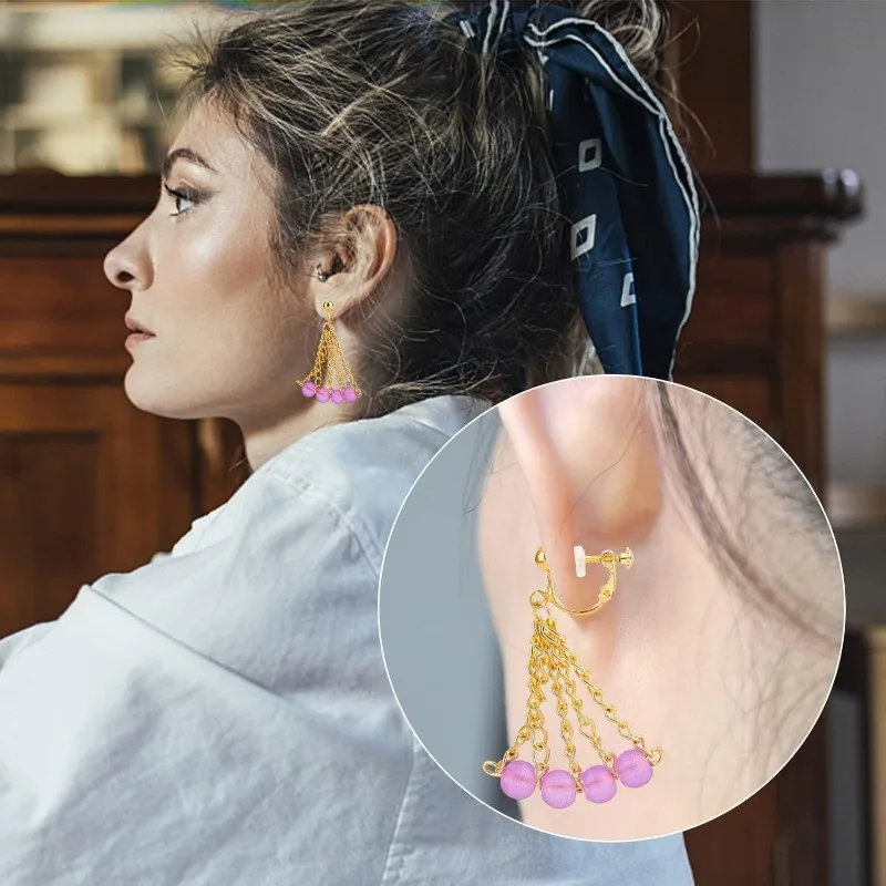1 Pudełko 12Pcs 2 Style Clip-on Earring Findings Stud Clip On Earring Converter Clip On Dangle Earring Post Earring Clips Mosiężny kolczyk — zdjęcie 7