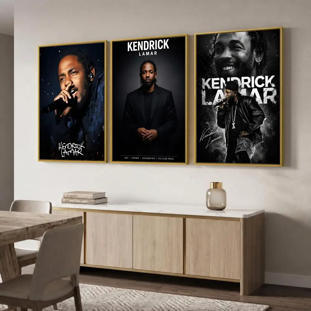 K-Kendrick L-Lamar Poster Wall Art Stickers Self Adhesive Print Mural Decals for Bedroom Living Room Apartment Home Decor Gift
