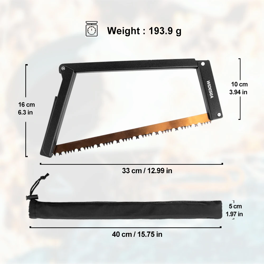 Widesea Camping Folding Saw Portable Manganese Hacksaw Blade With Storage Foldable Logging Outdoor Saws Tools For Wood Branches