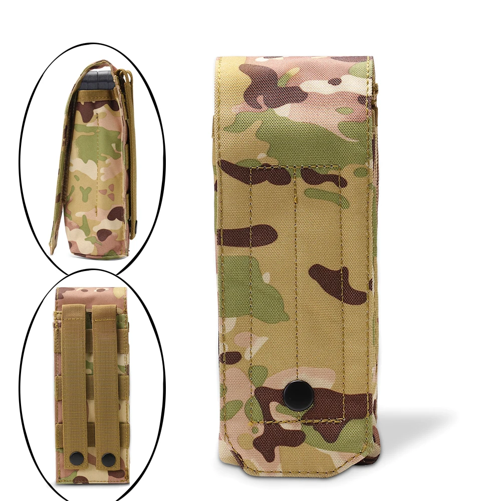 MOLLE-Tactical Single Magazine Pouch, Airsoft Clip Militar com Botão, Munição CP Bag para Glock M4 AK Rifle, Mag Holder, Saco de Caça