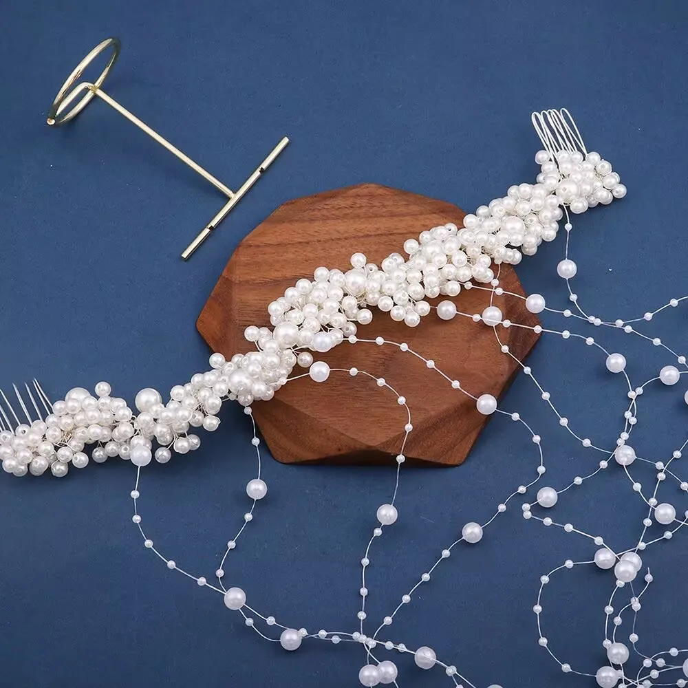Sisir Rambut Wanita Hiasan Kepala Rumbai Manik-manik Panjang
