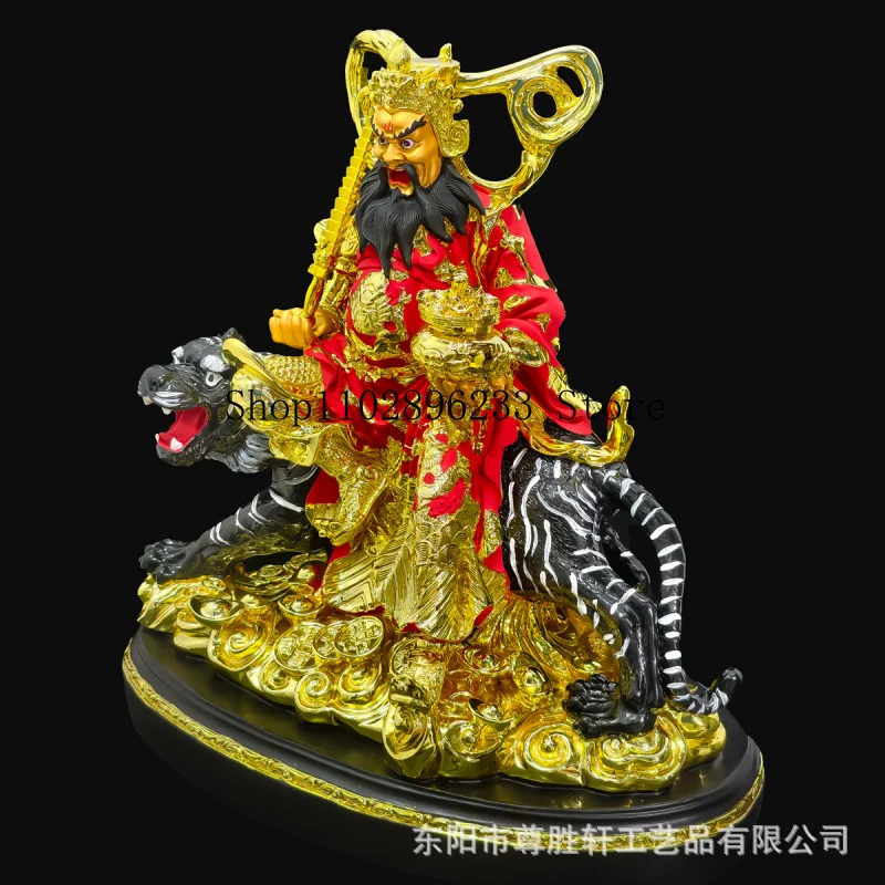 The statue of Zhao Gongming, the God of Wealth19Inch-sized resin painted household decorative piece, a statue of Zhao Xuantan, t