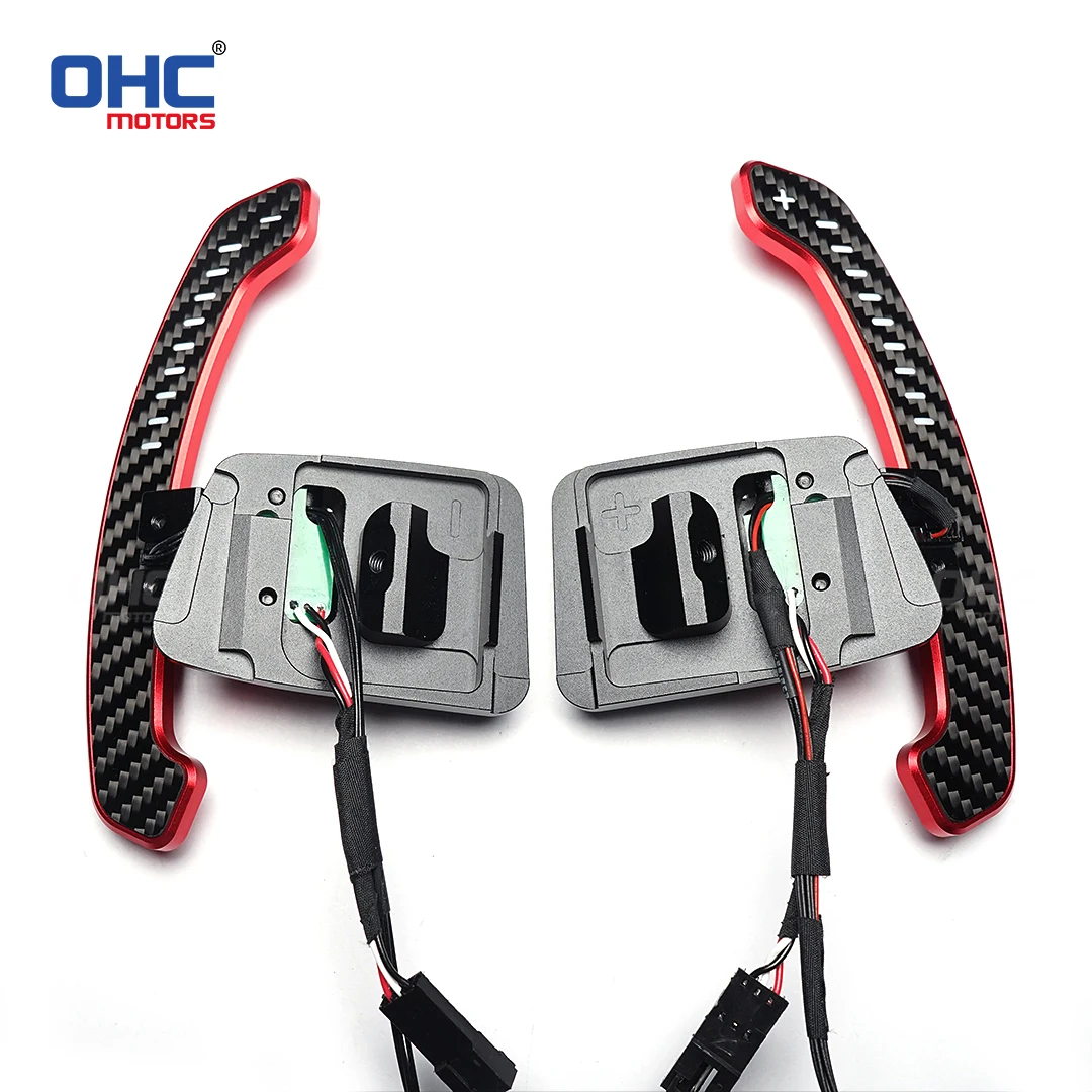 OHC LED Carbon Fiber Magnetic Steering Wheel Paddle Shifters for Jaguar XFL XEL F-PACE Land Rover Discover Sports Edition
