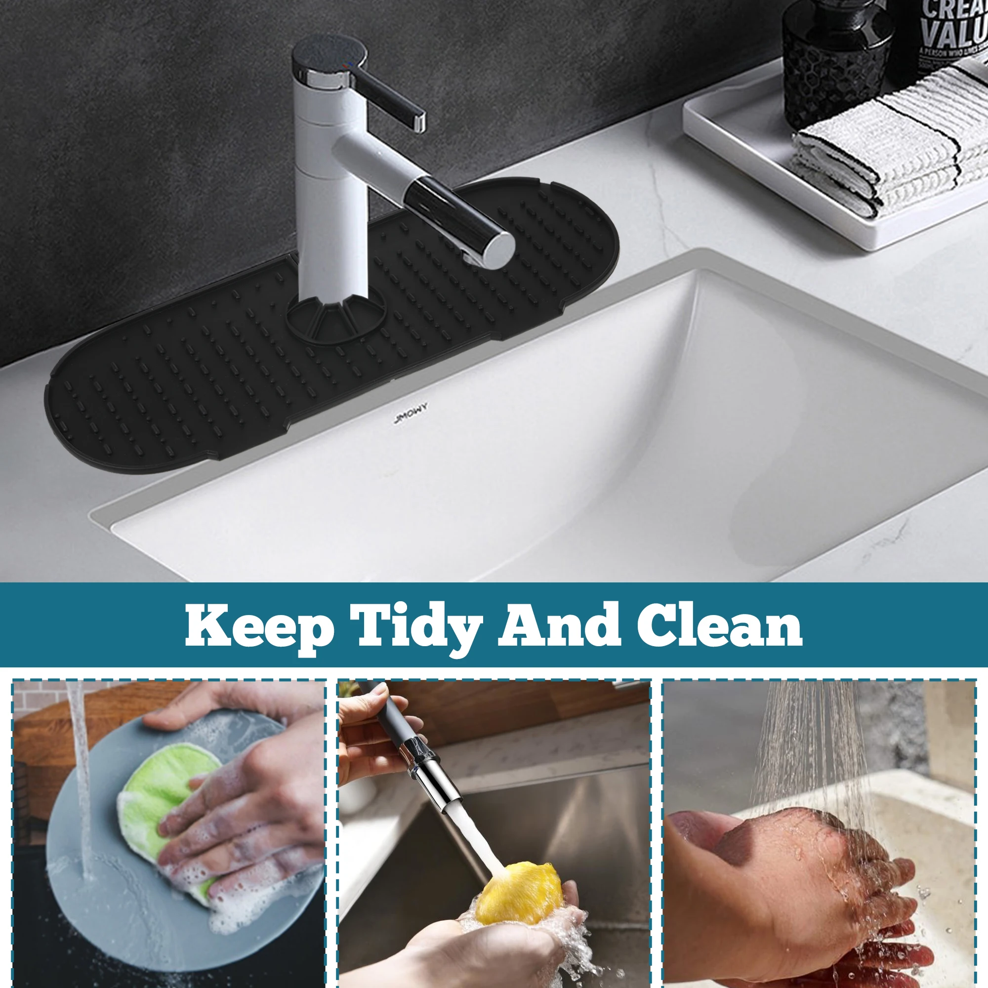 Silica Gel Exquisite Craft Silicone Sink Mat Scratch-proof And Quick Drying For Soap Absorbent Mat