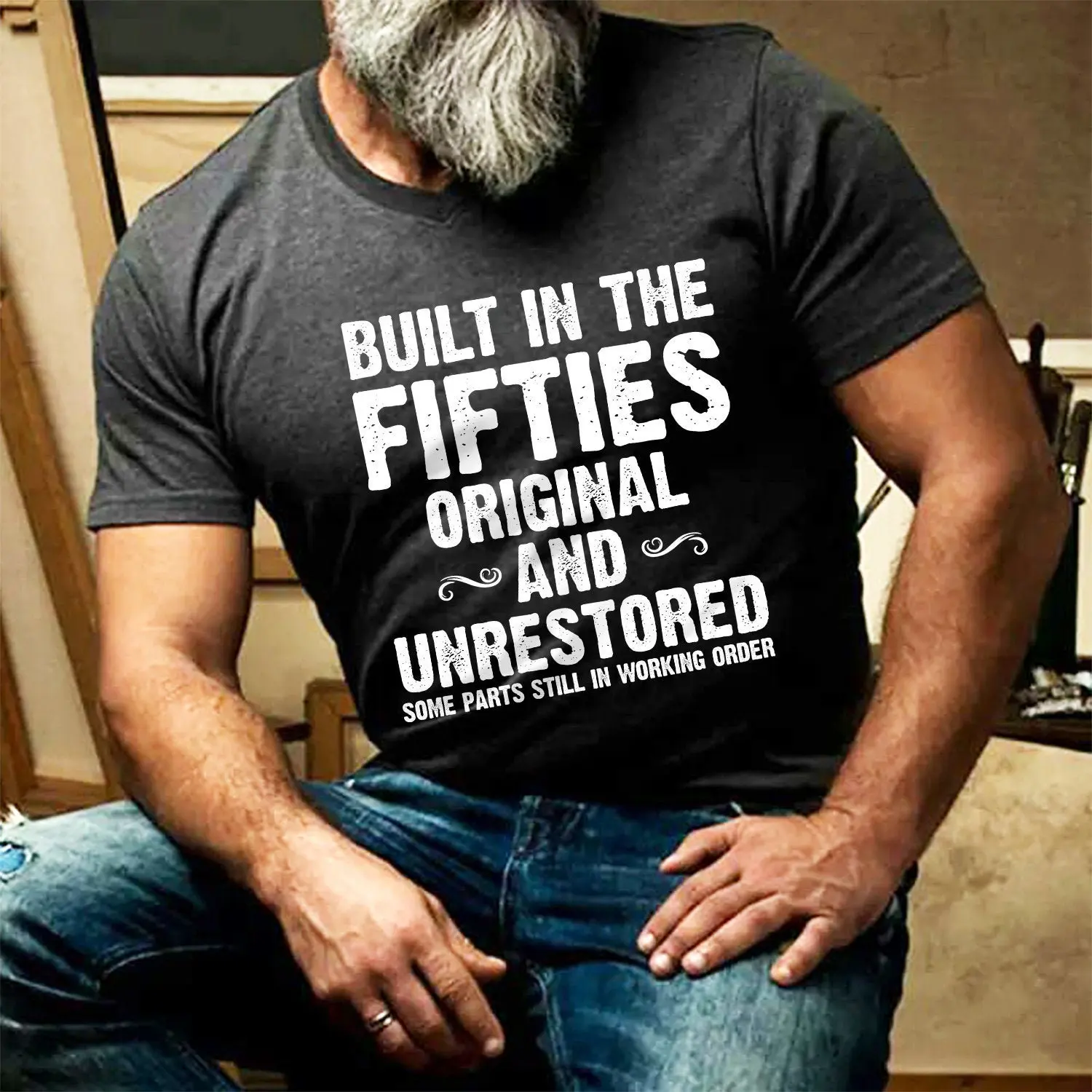 

Built In The Fifties Men's T Shirt RetiremenT 70th Birthday 65th Bday Party Dads Father's day