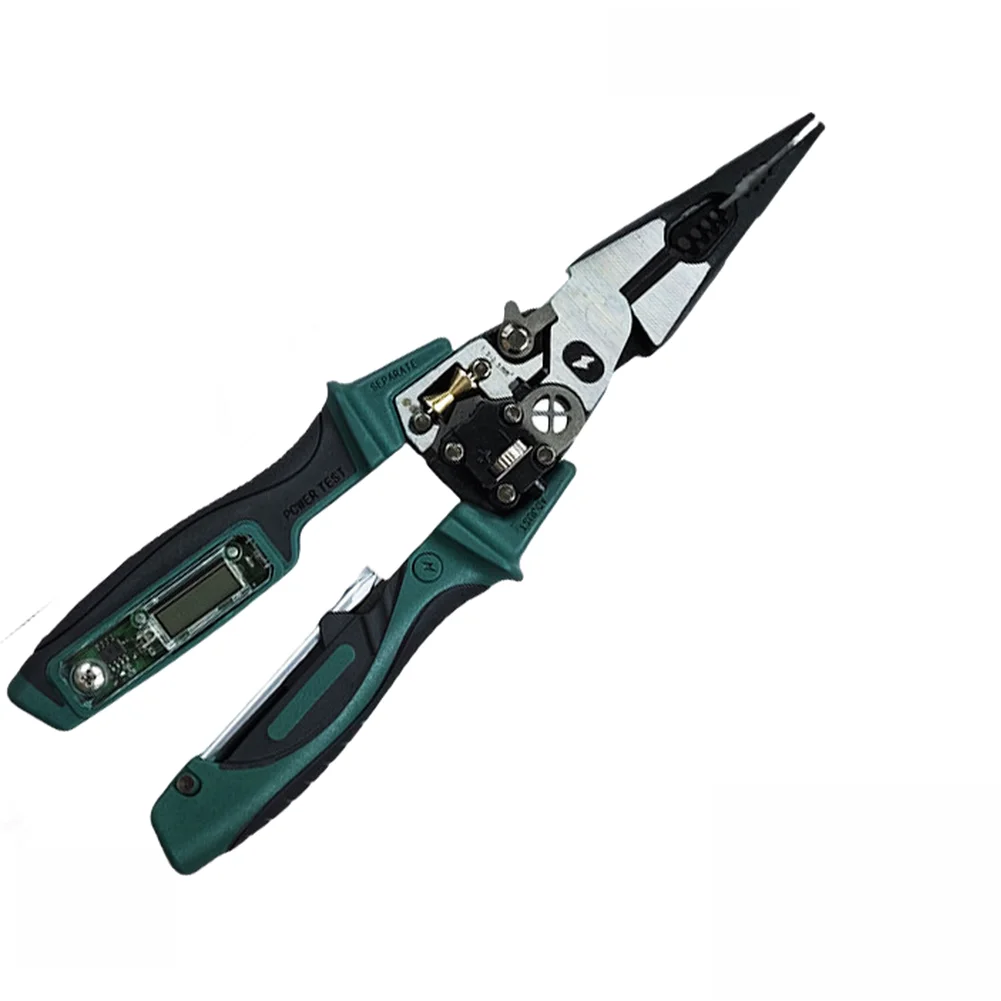 Digital Display Electrician Pliers Wire Stripper Cutter Winder Screwdriver for All in for One Tool for Professional Use
