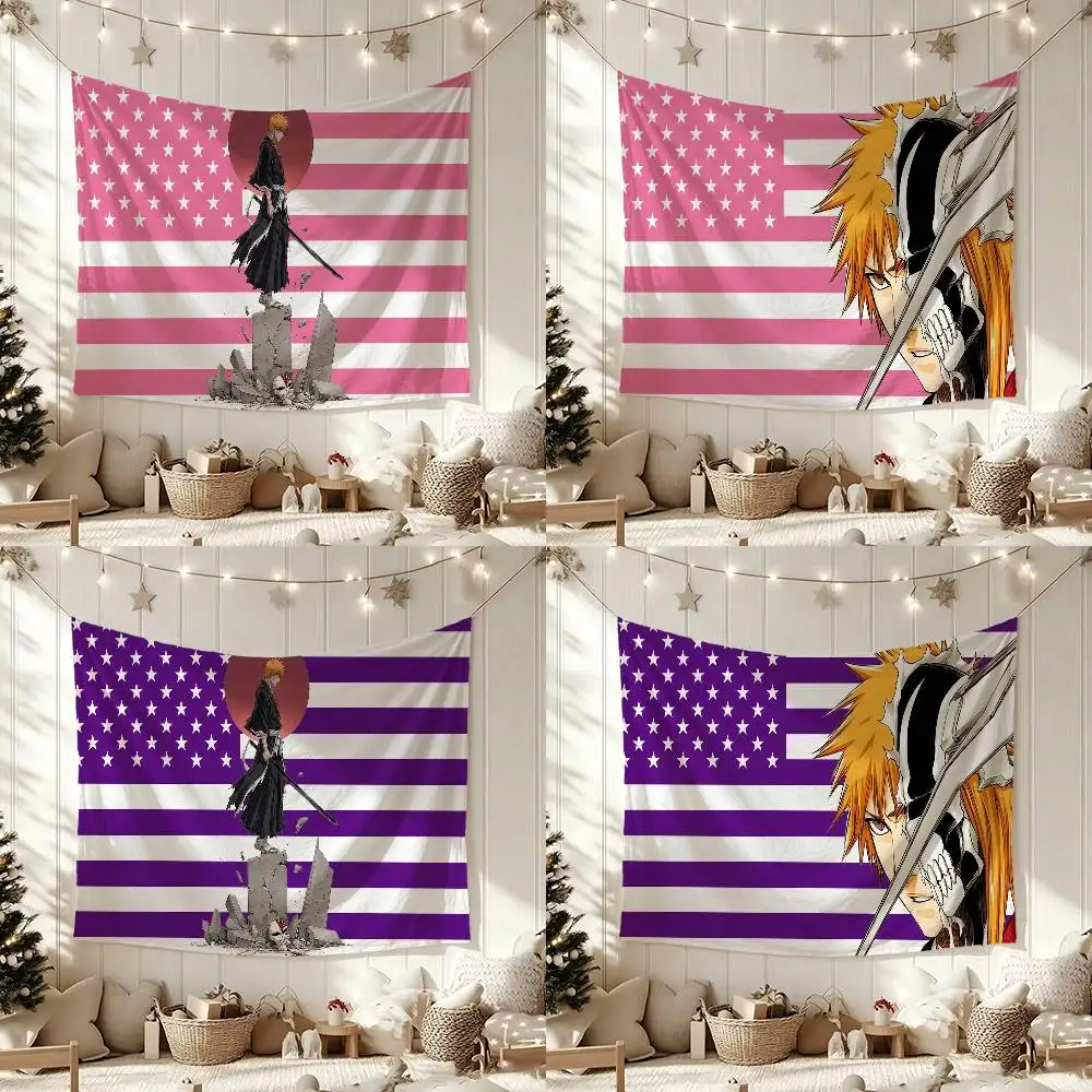 BLEACH-S I-Ichigo Kurosaki Flag Digital Printing Banner for Garage Wall Out Door Decoration