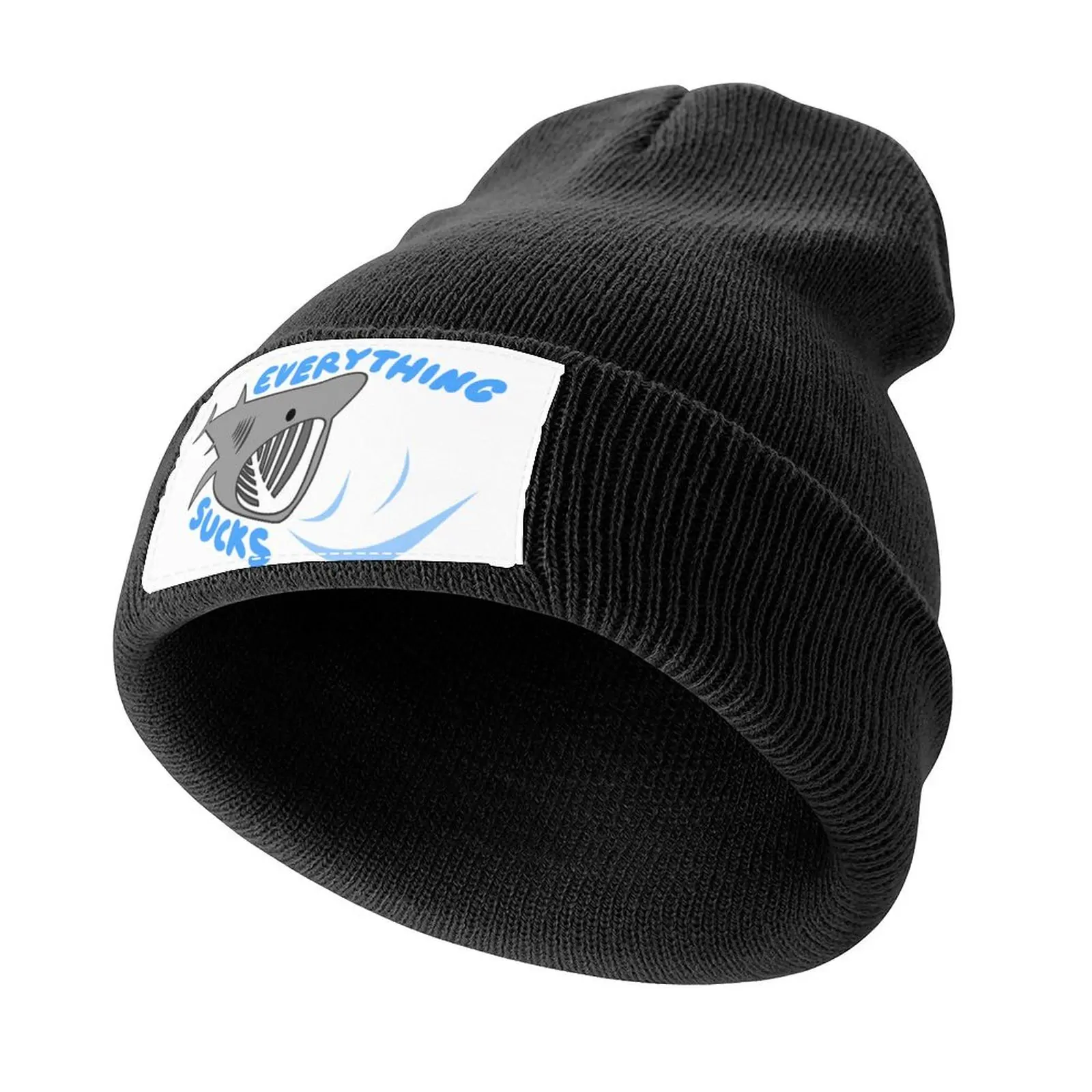 Basking Shark Everything Sucks Knitted Cap Beach Outing Hat Beach hiking hat funny hat Girl'S Hats Men's
