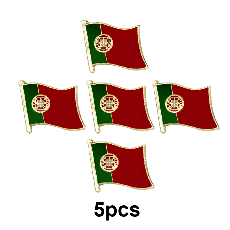 1-100 Uds. Pin de solapa con bandera de Portugal insignia de bandera broche insignias