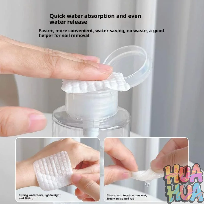HUA ネイルポリッシュリムーバーワイプ コットンワイプパッド 糸くずの出ない マニキュアクリーナー UVジェル使い捨てネイルリムーバーペーパー クレンジングツール