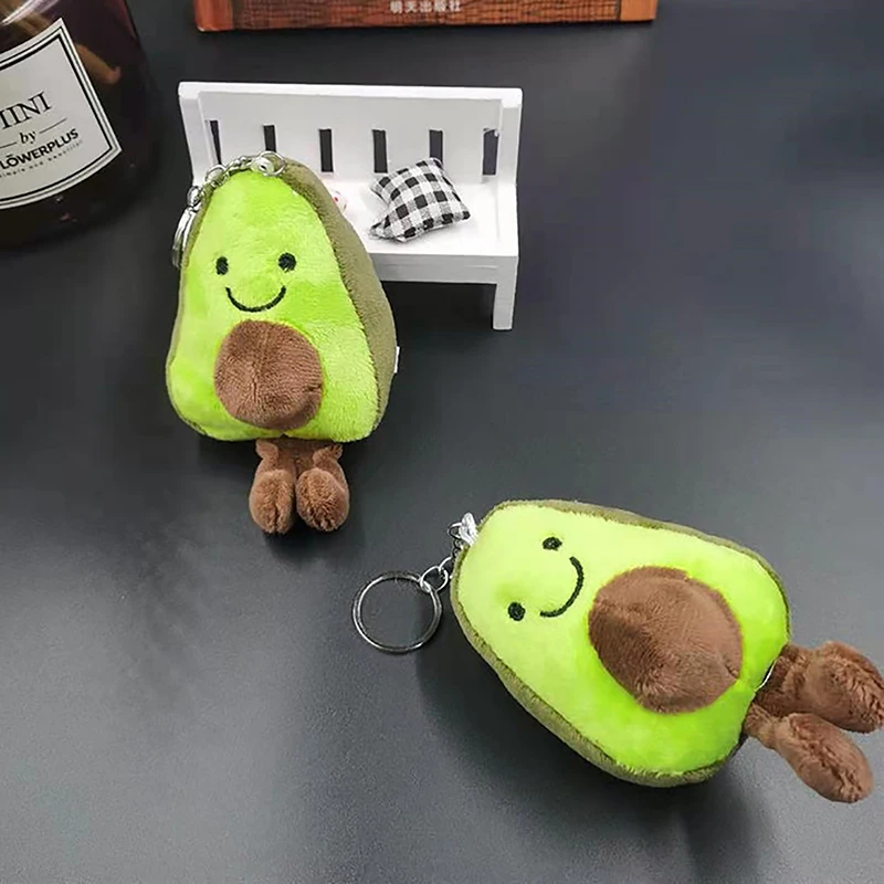 Mini Avocado Doll Pendant Keychain Cartoon Plush Toy Keychain Backpack Ornaments Gift