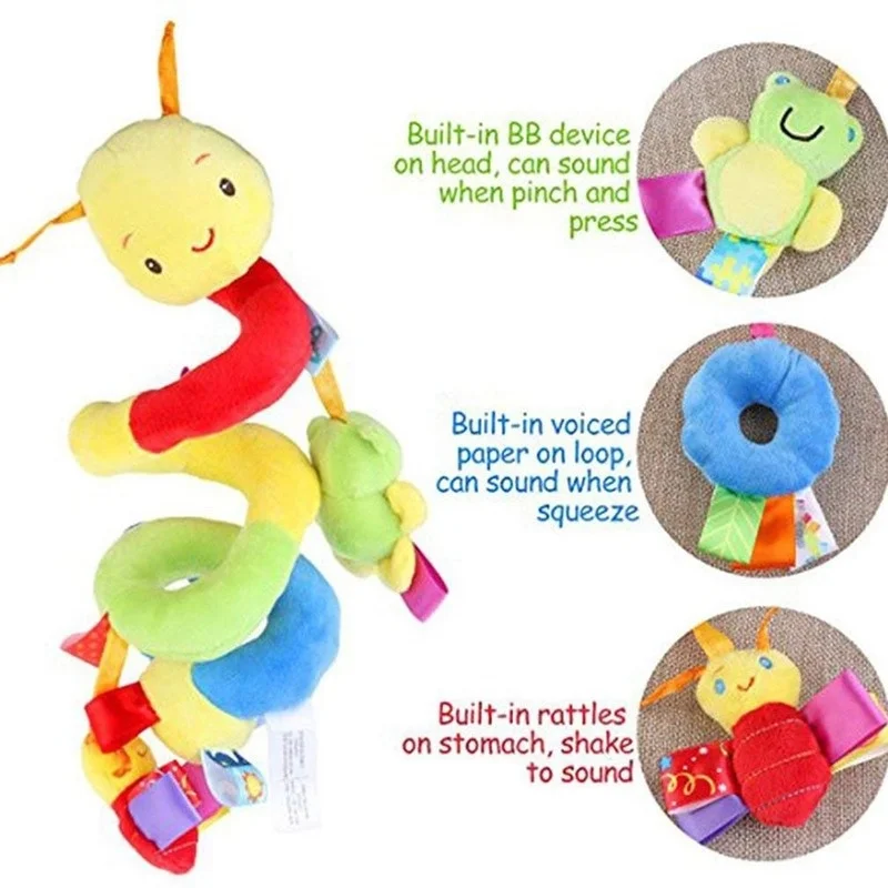 Newborn baby soothing bed rattles coax baby to sleep small animal bed bell with teething Early Learning educational hand puppet