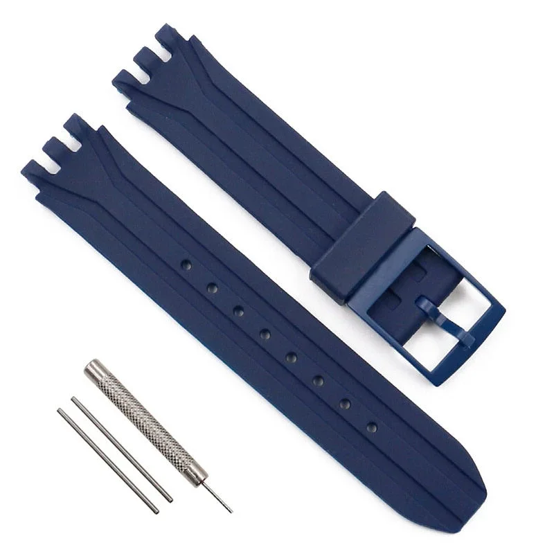 19mm Rubber Strap for Swatch SUIK400 SUIB400 Watchband Silicone Men Women Sports Replacement Wrist Bracelet Watch Accessories