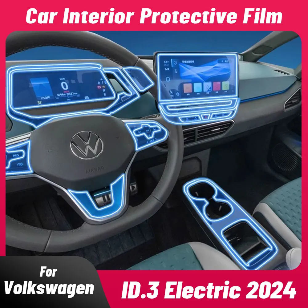 

Anti-scratch Car Interior Center Console Media Dashboard Navigation TPU Protector Film For VOLKSWAGEN ID.3 ELECTRIC 2024