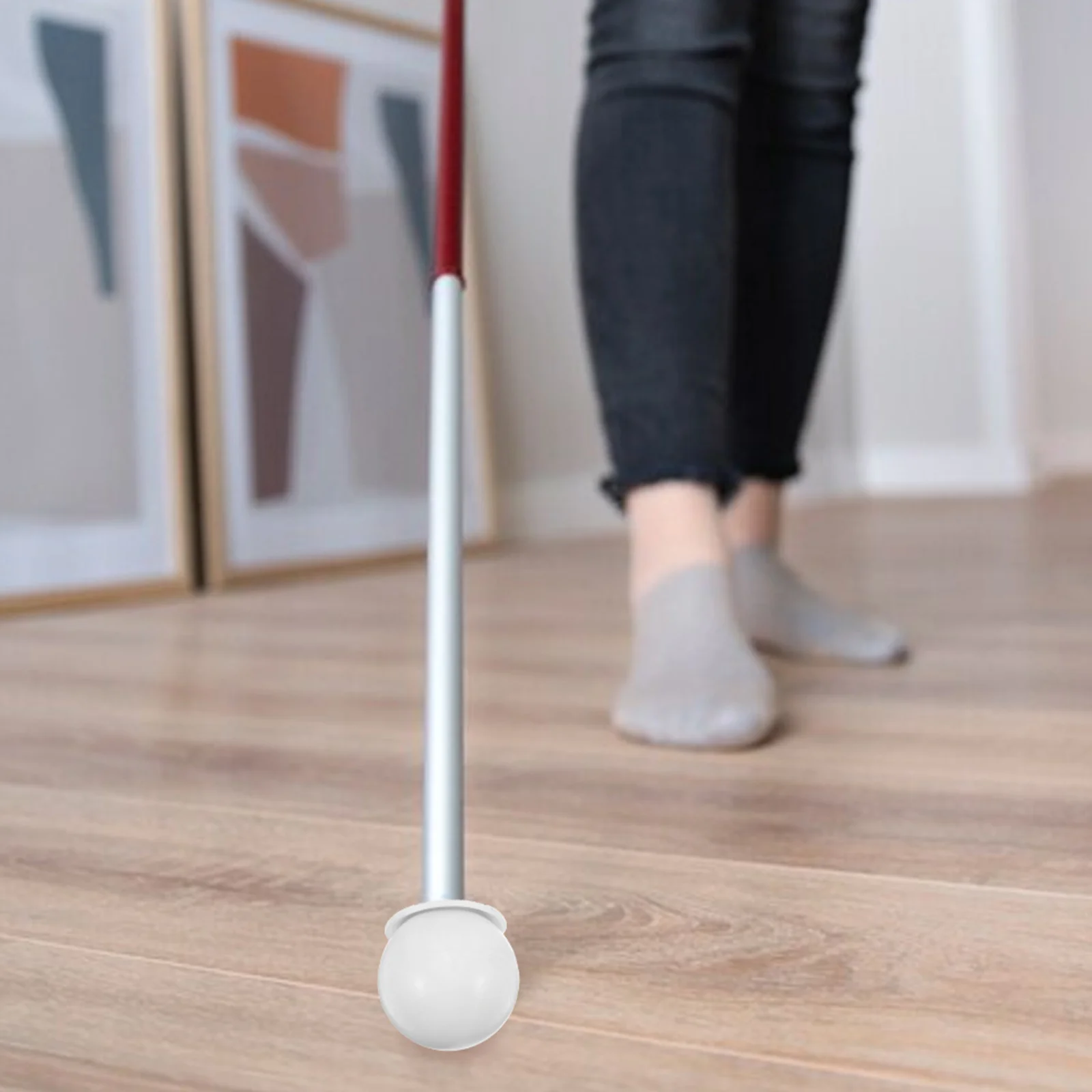 

Plastic Hook Type Rolling Cane Tip Blind Guide Rod Ball Head White Walking Stick Accessories Durable Material Safety Design Easy