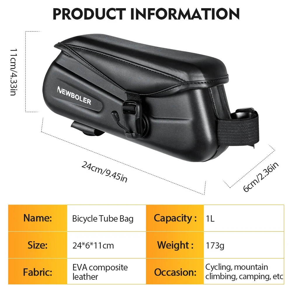 Road BIKE BAG NEWBOLER Quick Release Bike Bag Portable Cycling Top Tube Bag MTB Road Bike Tool Bag Reflective Ultralight