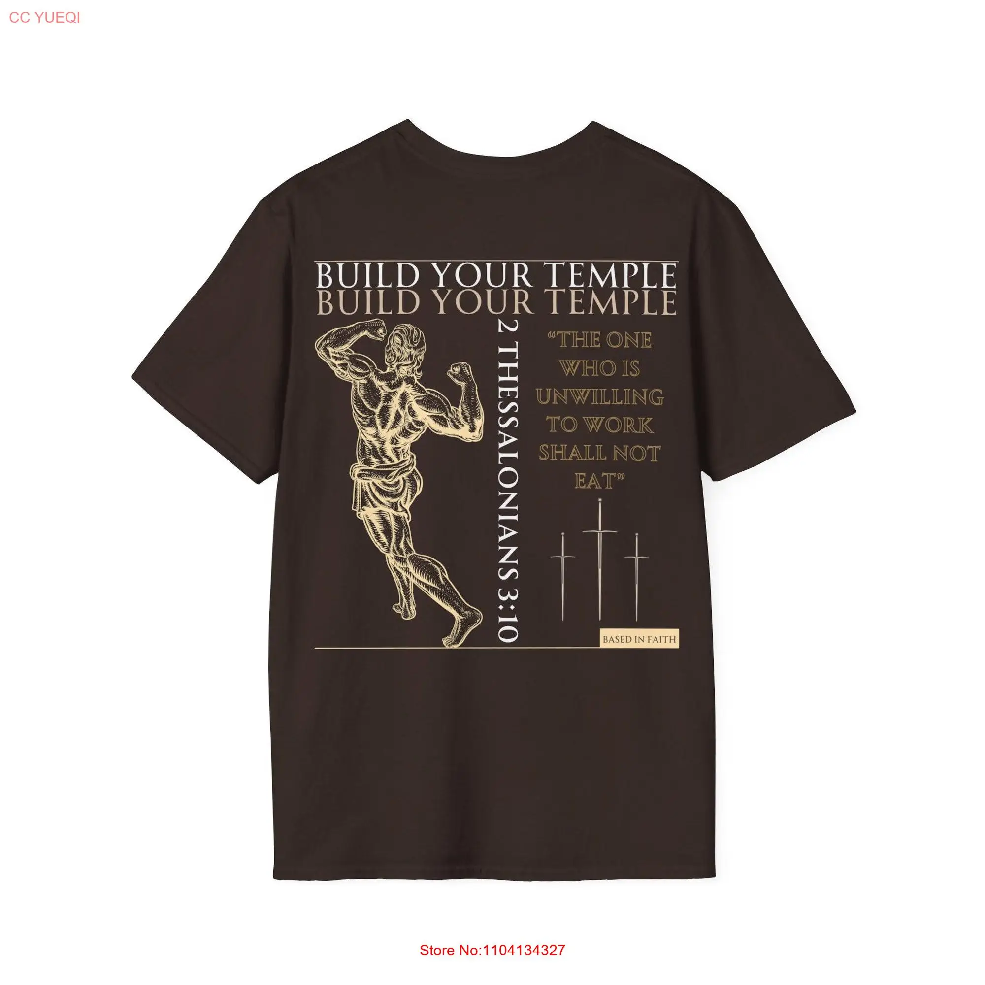 2 Thess 3 10 Build Your Temple bible pump cover Japanese Gym T Shirt man women mod long or short sleeves