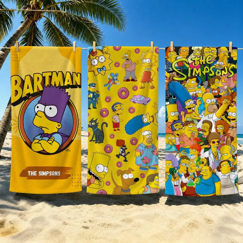Cartoon The Simpsons Towel Towel Soft Pool Gift For Travel Gym Shower Cool Camping Quick Dry Sports  Large Beach Towel