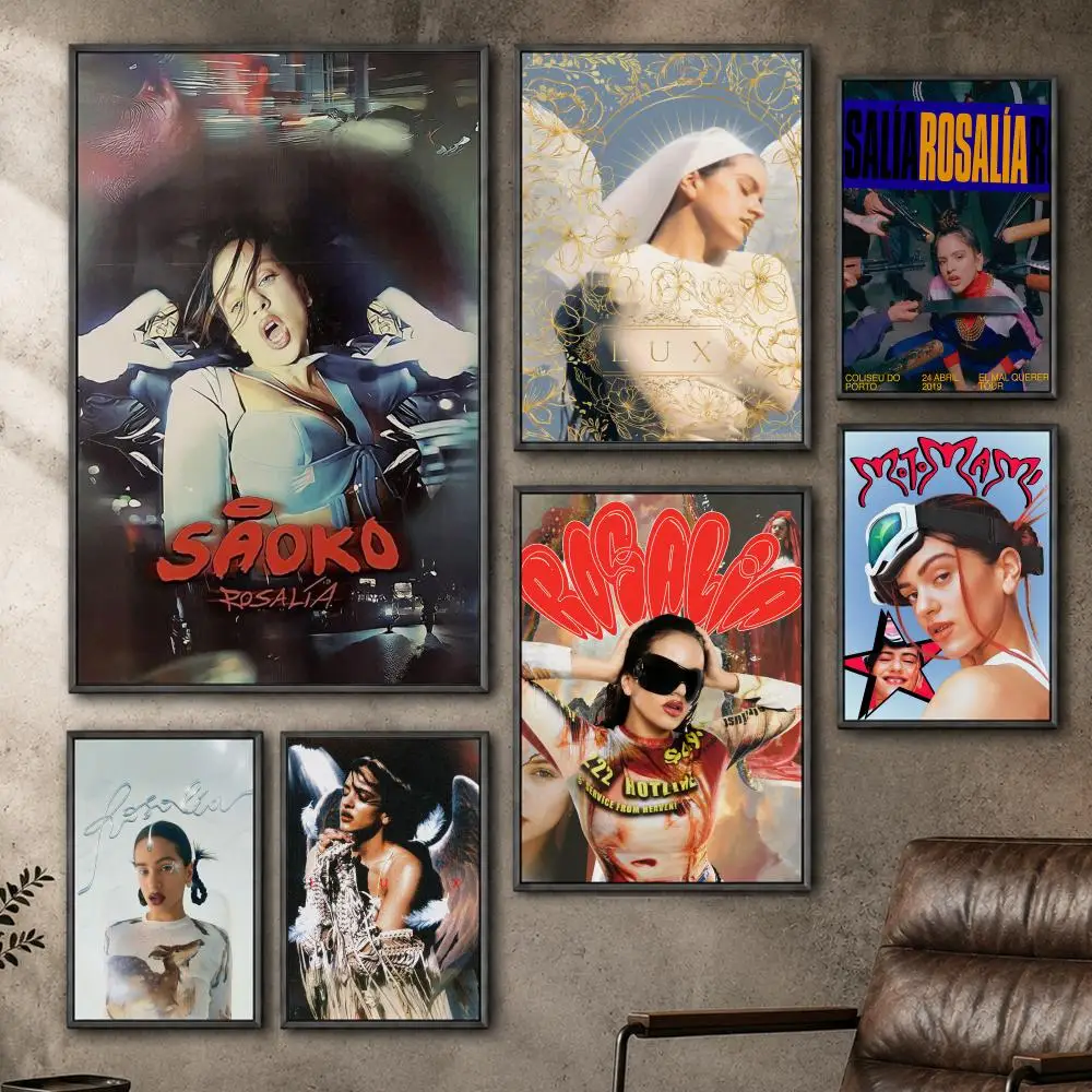 Music Rosalia Latin Pop Poster  PP Self Adhesive Home Garage Dorm Bar Wall Decor Aesthetic Retro Gift