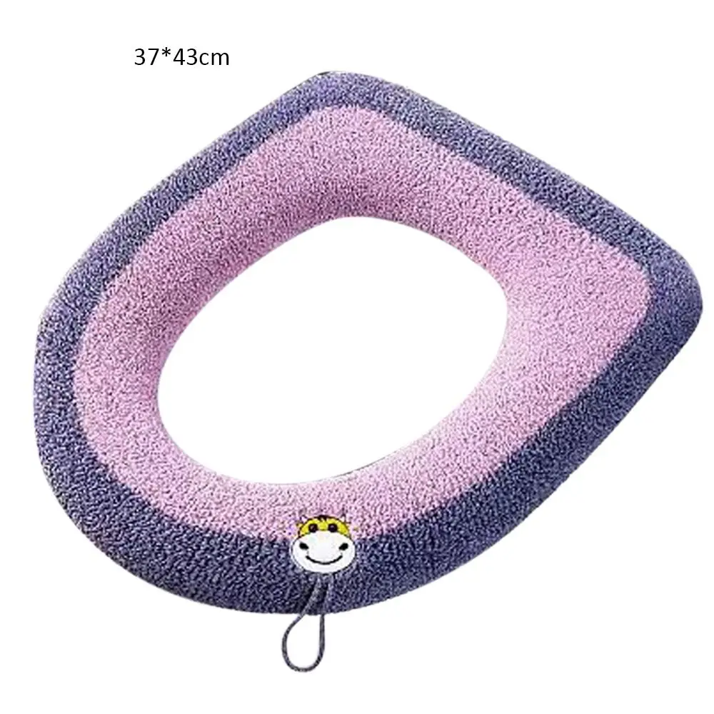 Coprisedile universale per WC Winter Warm Soft WC Ring Mat bagno con coperchio ribaltabile maniglia tappetino per WC per uso domestico cuscino per